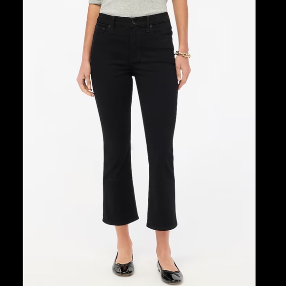 NWT J. Crew Factory Flare crop black jean in all-day stretch SZ 31(US 12) - Picture 3 of 7